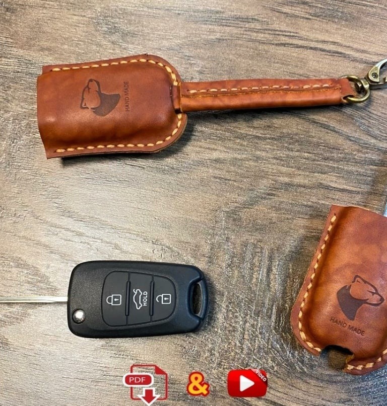 Выкройка кожаный чехол для автомобильных ключей марки Hyundai