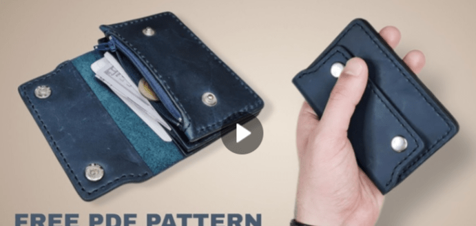 Выкройка мини кошелек из кожи на кнопках от Caspia Leather