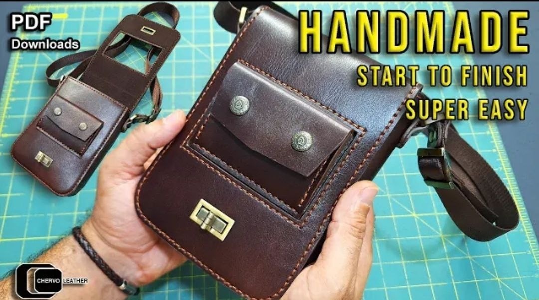 Выкройка небольшой кожаной сумки кроссбоди от Chervoleather