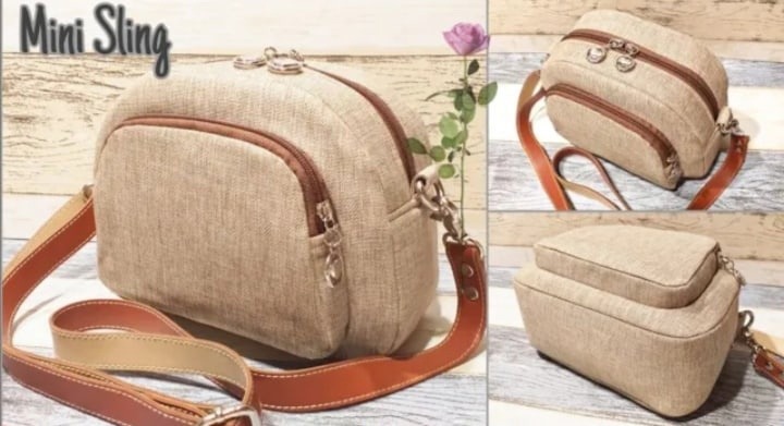 Выкройка тканевого мини-слинг от мастерской Qting Craft Studio